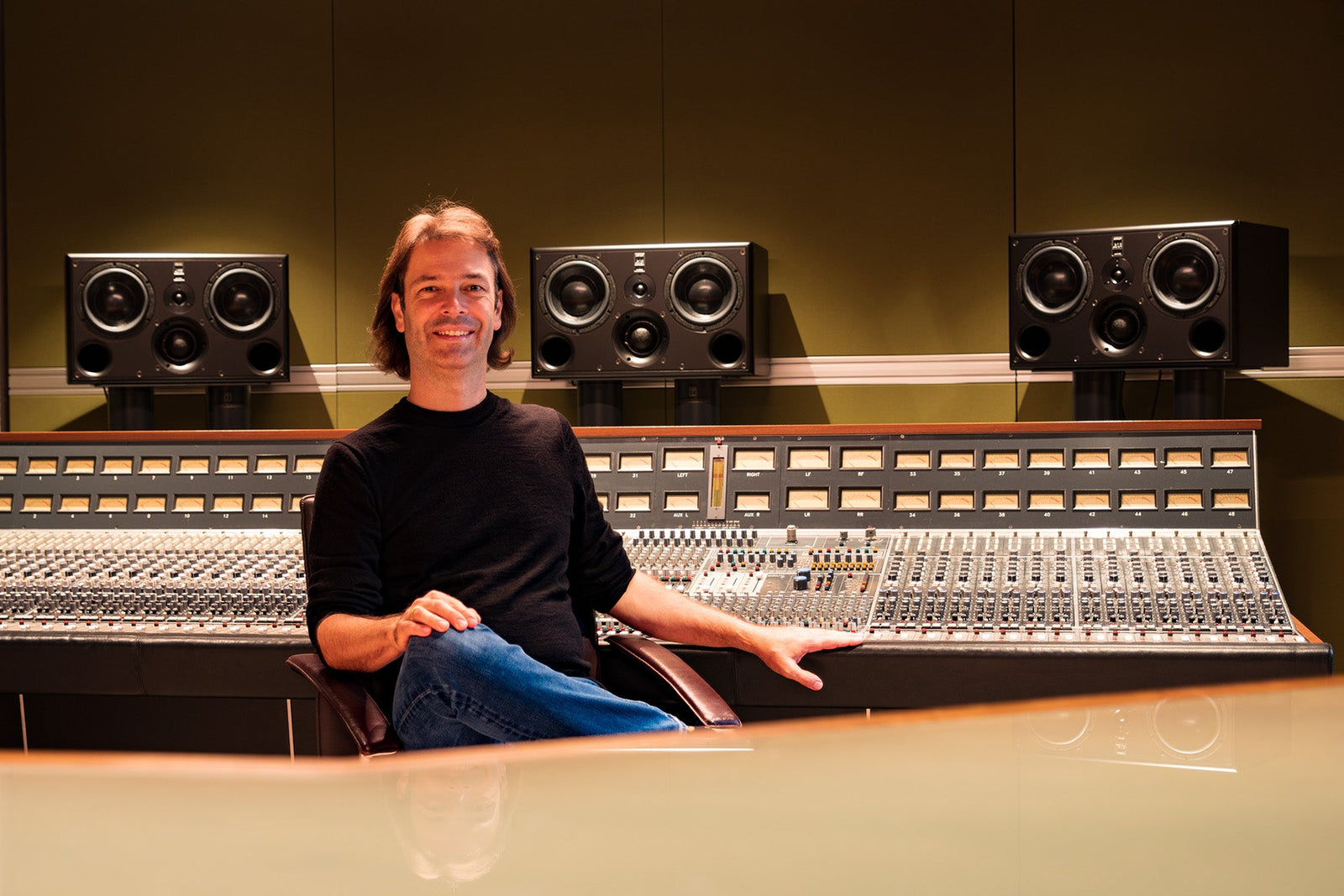 Prime Studio owner Gerhard Buchbauer with a restored Neve console